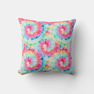 Coussin Tie Dye Spiral. Belle Aquarelle Dirty Art. Sw