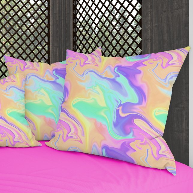 Coussin Tie Dye Swirl Pastel Super (Créateur téléchargé)