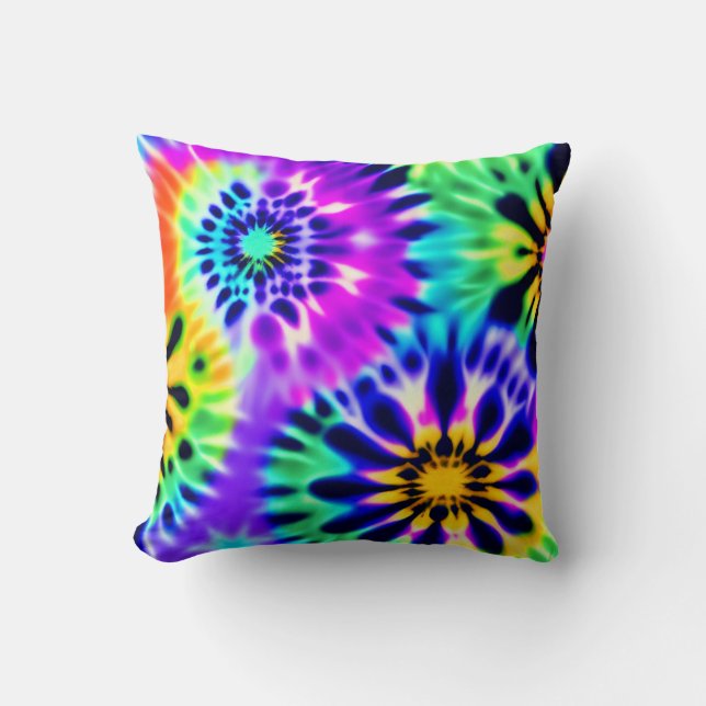 Coussin Tie Dye Swirling Motif Design (Recto)