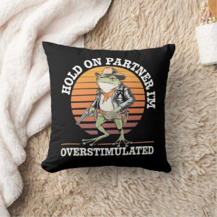 Coussin Tiens Bon Partenaire Je Suis Un Cowboy Grenouille 