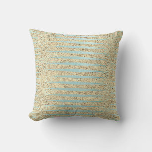 Coussin Tiffany Aqua Blue Foxier Gold Parties scintillant
