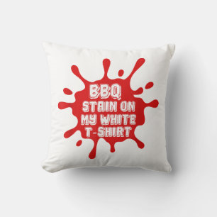 Coussin Tige BBQ Sur Ma T Chemise Blanche Drôle Dit Sarcas