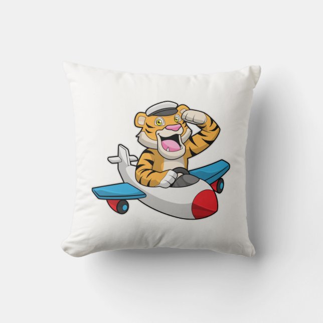 Coussin Tiger comme pilote dans l'avion (Recto)