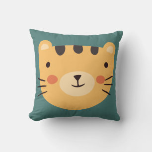 Coussin Tiger Cute Green nursery Baby Room