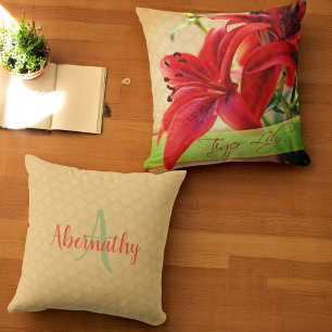 Coussin Tiger Lily Photo avant Monogramme Modèle Retour