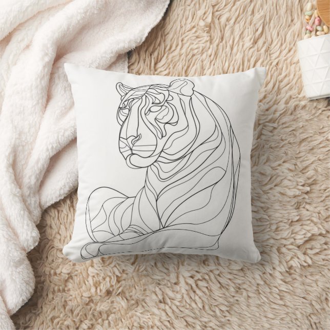 Coussin Tiger Line Art (Couverture)