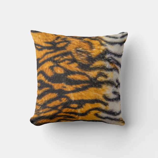 Coussin Tiger motif fond abstrait, animal, asie,  (Recto)