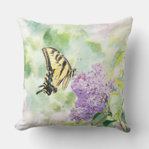 Coussin "Tiger Swallowtail sur Lilas"