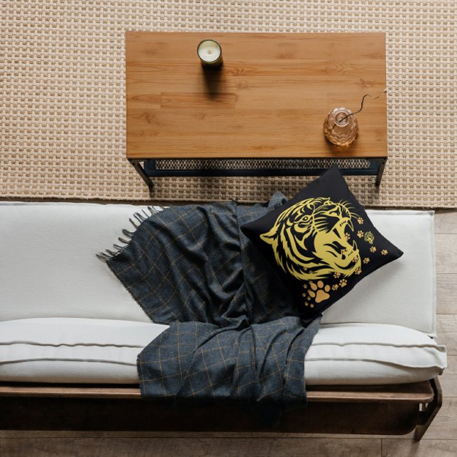 Coussin Tiger Tige Tige Tige Tige noir (Créateur téléchargé)