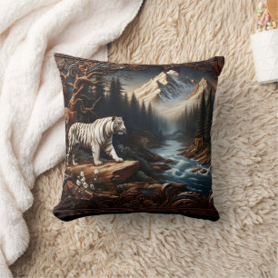 Coussin Tigers majestueux du Bengale dans le paysage monta