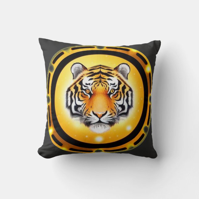 Coussin Tigre Abstrait Gras (Recto)