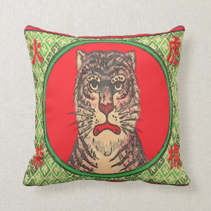 Coussin Tigre, art japonais vintage