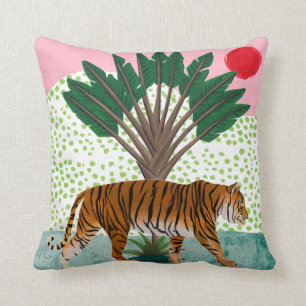 Coussin Tigre au coucher du soleil