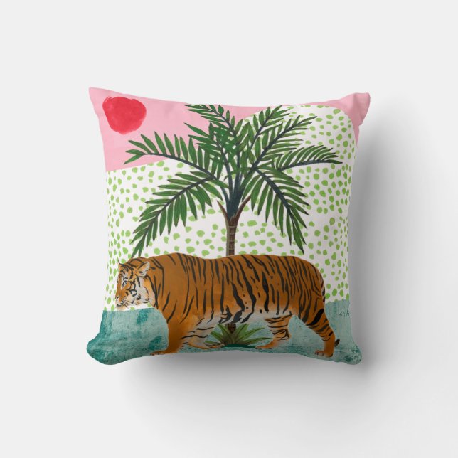 Coussin Tigre au lever du soleil (Recto)