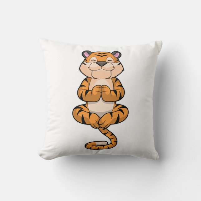Coussin Tigre au Yoga Fitness (Recto)