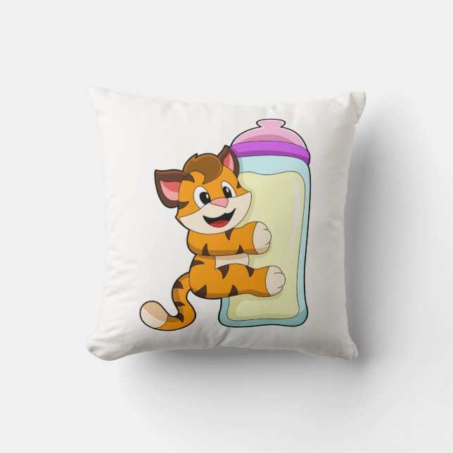 Coussin Tigre avec biberon de lait (Recto)