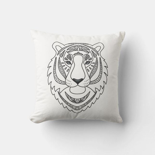 Coussin Tigre blanc inspiré (Recto)