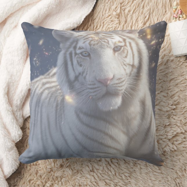 Coussin Tigre Blanc Serein (Couverture)