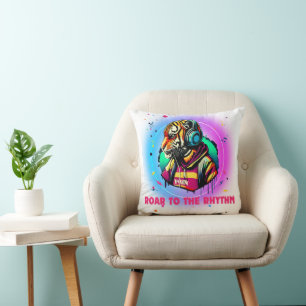 Coussin Tigre coloré
