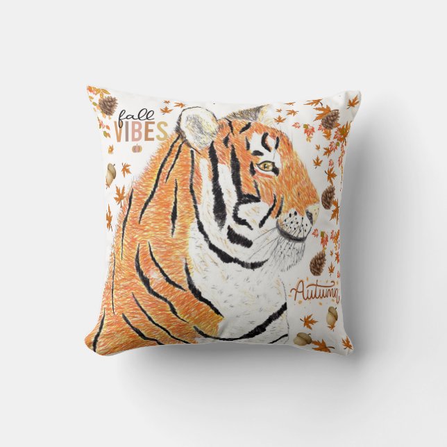 Coussin Tigre d'automne (Recto)