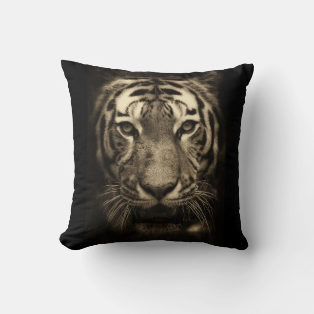Coussin Tigre en Sepia Tones (Recto)