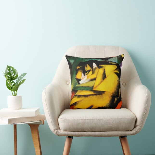 Coussin Tigre peint par Franz Marc (Chaise)