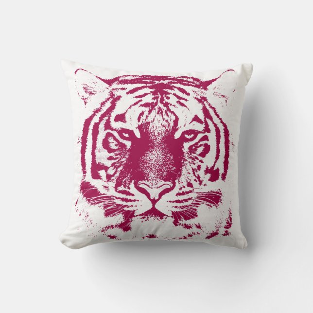 Coussin Tigre rouge et blanc (Recto)
