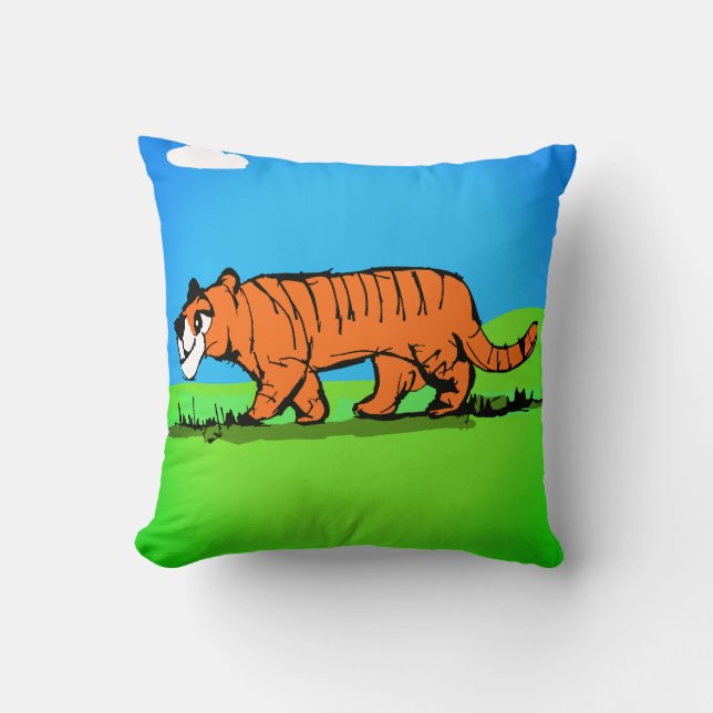 Coussin Tigre souriant (Recto)