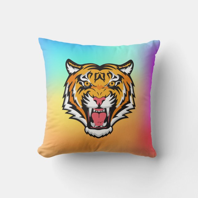 Coussin Tigre torche tête-25818 (Recto)