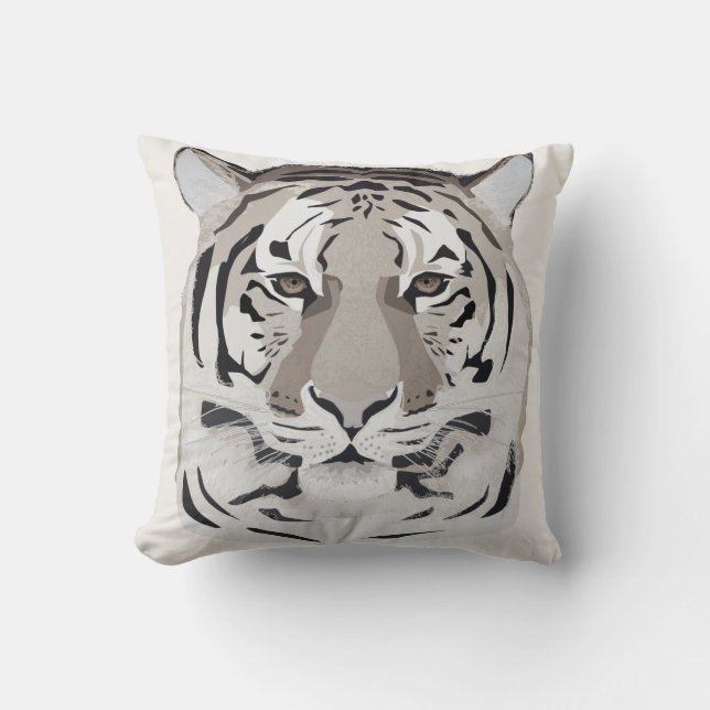 Coussin Tigre, visage de tigre, symbole 2022 (Recto)