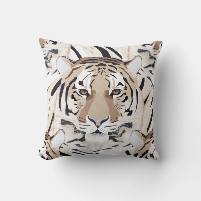 Coussin Tigre, visage de tigre, symbole 2022 (Recto)