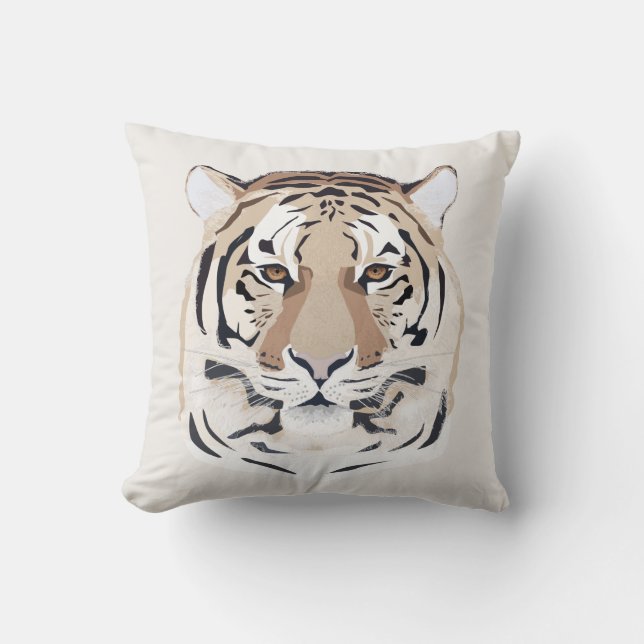 Coussin Tigre, visage de tigre, symbole de l'oreiller de 2 (Recto)