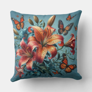 Coussin Tigridies avec papillons