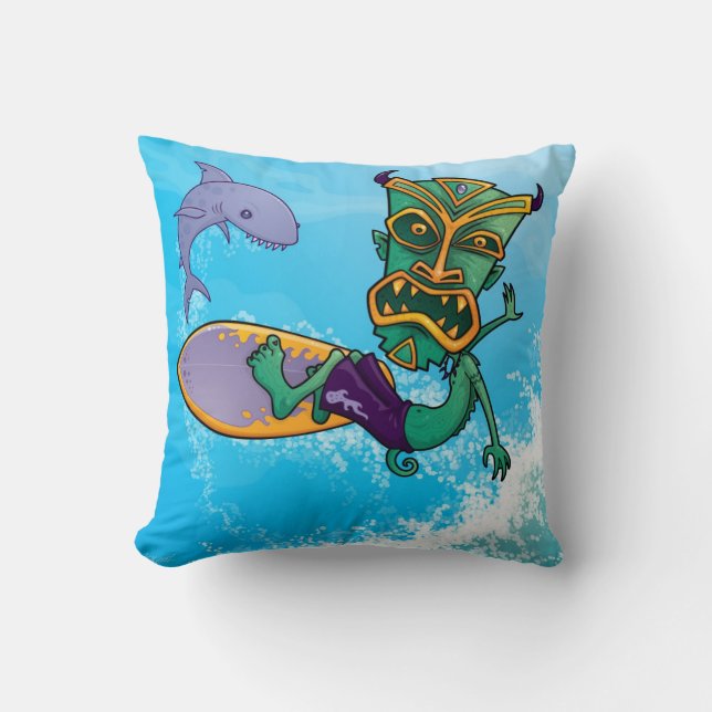 Coussin Tiki Surfer (Recto)