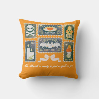 Coussin Timbre Citrouille de saison Éffrayante Halloween R