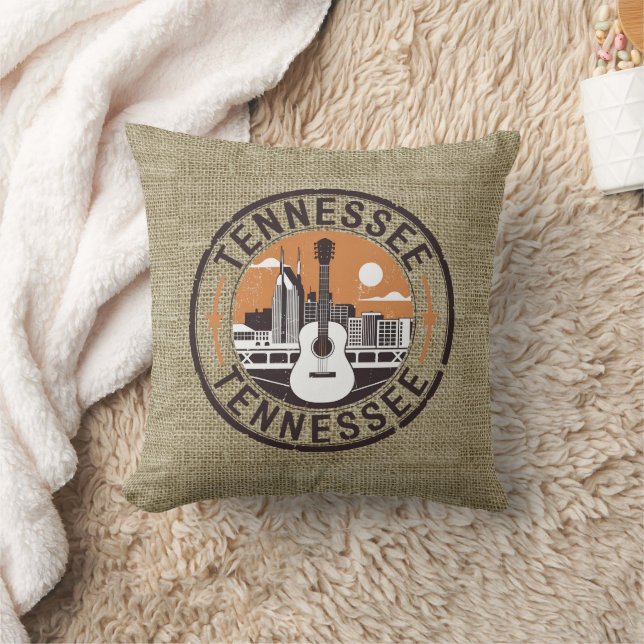 Coussin Timbre de voyage Rustique Retro Tennessee (Couverture)