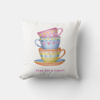 Coussin Time for a cuppa cushion