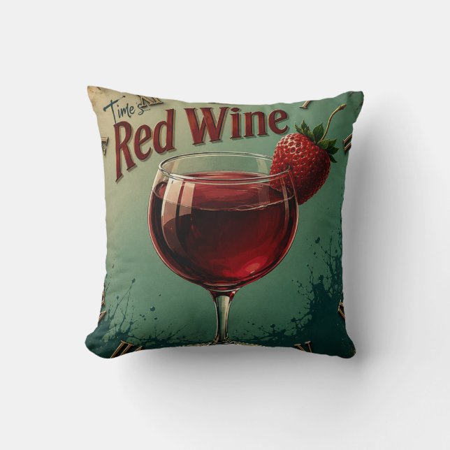Coussin Time for Red Wine  Rustic Vineyard (Recto)