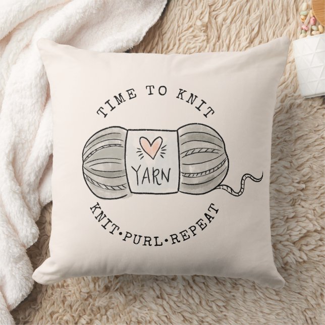 Coussin Time to Knit Blush Pink (Couverture)