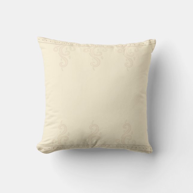 Coussin Time to Relax Cream Yellow Throw Pillow  (Recto)