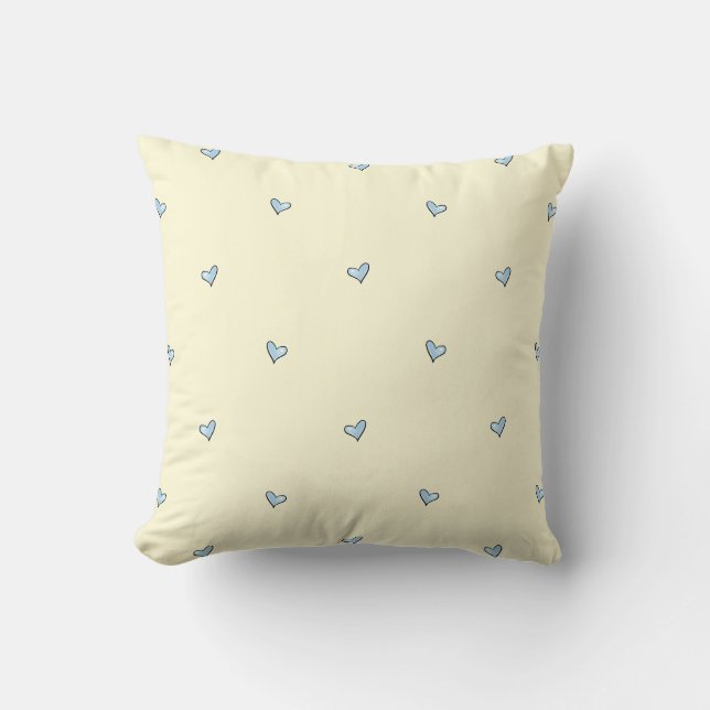 Coussin Tiny Blue Heart Print Nursery Throw Pillow (Recto)