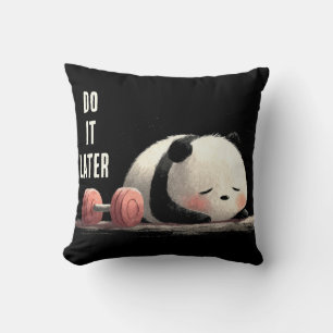 Coussin Tired Panda Gym – Dessins de sport drôles et migno