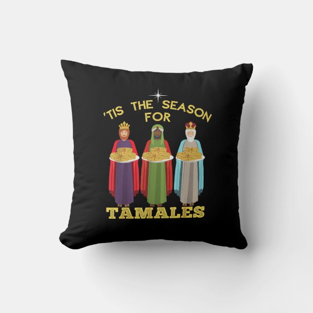 Coussin Tis Season For Tamales Funny Mexican Christmas (Recto)