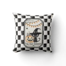 "Tis Season Happy Halloween Checkerboard
