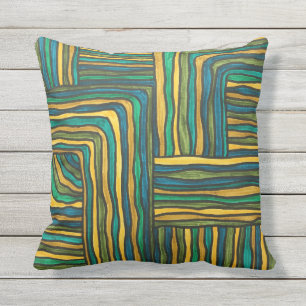 Coussin Tissage couleur bleu vert-moderne Motif géométriqu