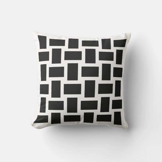 Coussin Tissage pastel blanc et pitch Design (Recto)