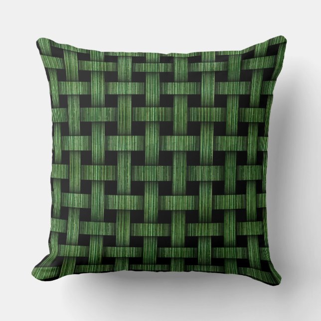 Coussin tissé en bambou vert personnalisé Motif (Recto)