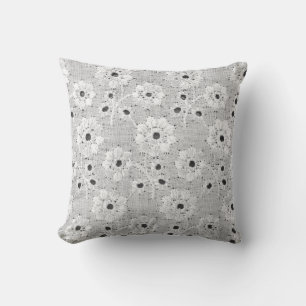 Coussin Tissu blanc texture dentelle fine avec élégance do