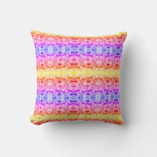 Coussin Tissu brillant Motif en rayures de néon soyeux