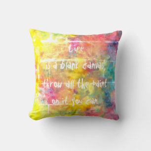 Coussin [Tissu d'artiste] Accent Tie-Dye Arc-en-Ciel